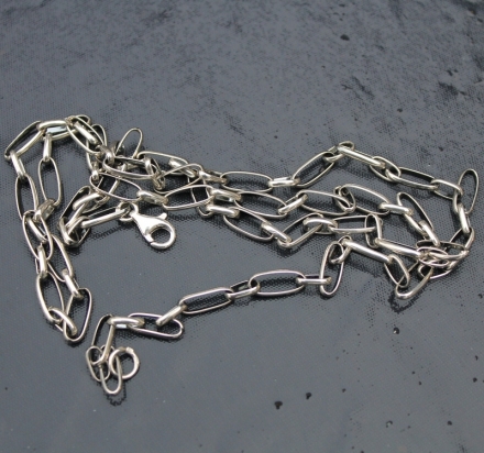 Łańcuch srebrny długi masywny oksydowany